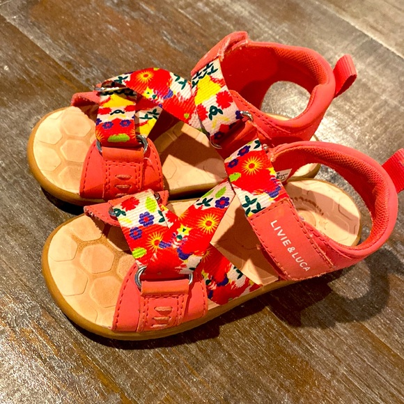 Livie & Luca pink floral sandals size 9 - Picture 2 of 3